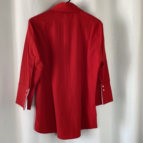 Red Blouse Ladies Button Up - Picture 5 of 8